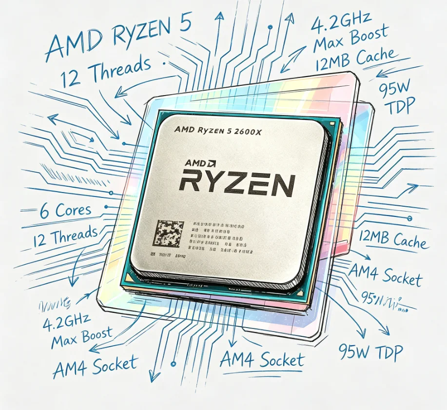 Pc Gaming Mid Range - AMD Ryzen 5 2600X Mid-Tier Gaming