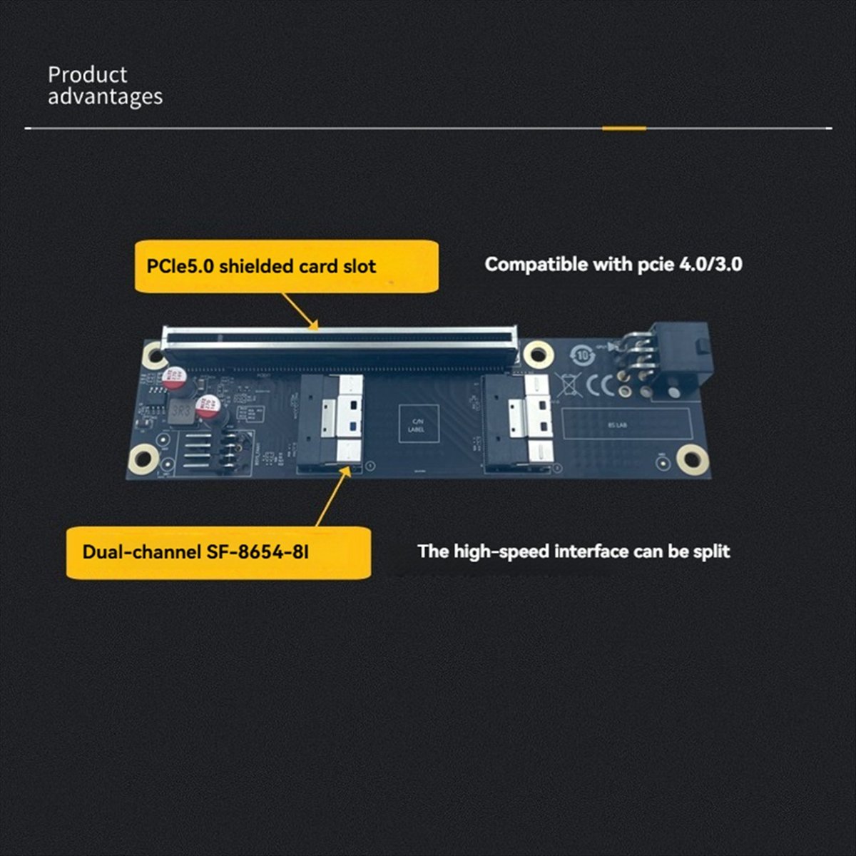 A10I 2 Port PCI-E 4.0 X16 to S - Gpu Vertical Mount recension och pris