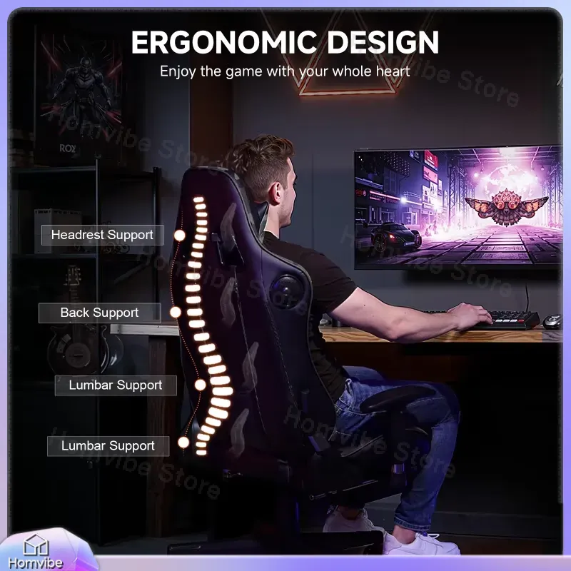 Ergonomic Gaming Chair with Bl - Gaming Speaker recension och pris