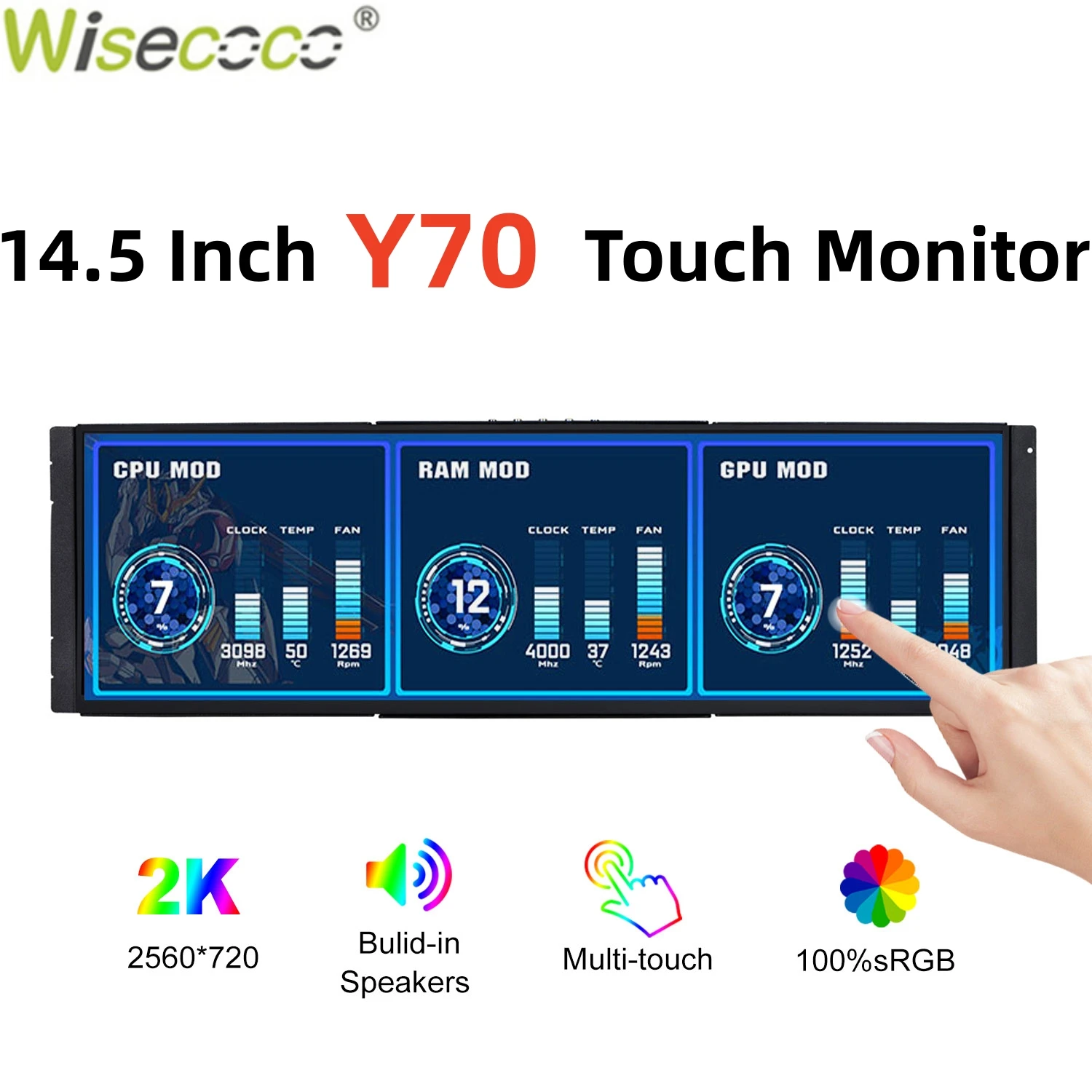 Wisecoco 12.6/14.5 Inch 2K IPS - Pc Gaming Y60 recension och pris
