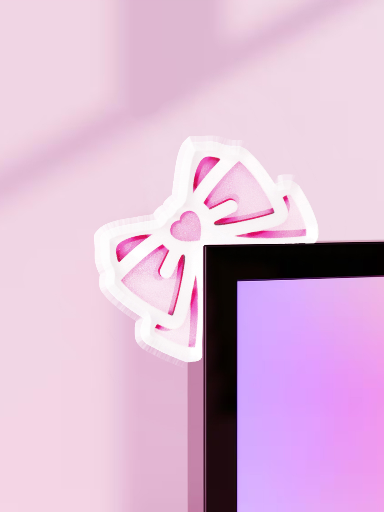 Kawaii Bow Monitor Decor Pink  - Pc Gaming Kawaii recension och pris